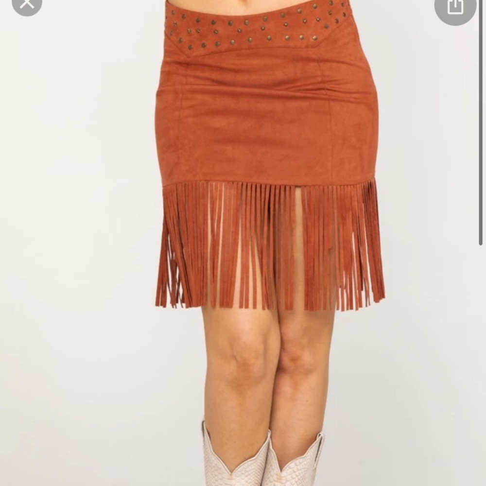 Idyllwind This Is Love Fringe Skirt NWT